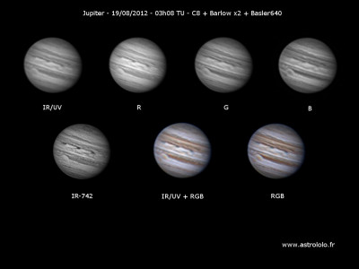 Photo de la planète Jupiter du 19/08/2012