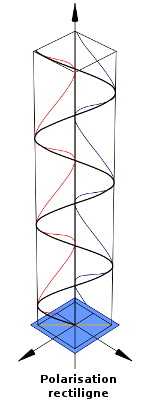 Représentation spatiale d'une onde lors d'une polarisation rectiligne